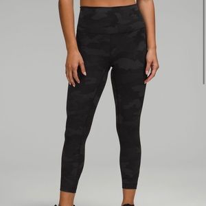 Lululemon Wunder Train High-Rise Tight 25” Black Camo Leggings